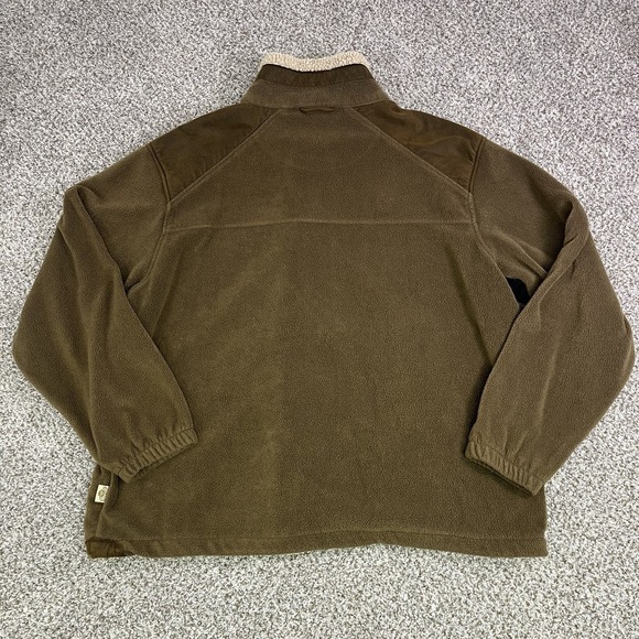 Tag Safari Jacket Mens Large Brown Sherpa Fleece Full Zip Faux Suede Outdoors - Picture 6 of 9